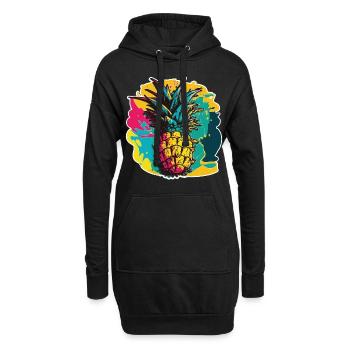 Fruit de l’ananas - Sweat-shirt à capuche long Femme - noir - Devant