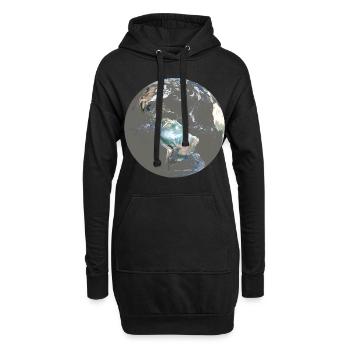 Blauer Planet Adieu, oder Rettet die Erde! Jetzt! - Hoodie-Kleid - Schwarz - Vorne
