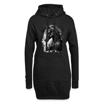 Cheval d’échecs chevalier - Sweat-shirt à capuche long Femme - noir - Devant