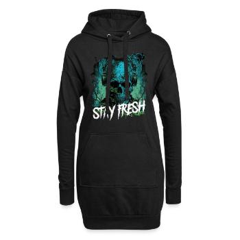 Zombie Disc Jockey - Sweat-shirt à capuche long Femme - noir - Devant