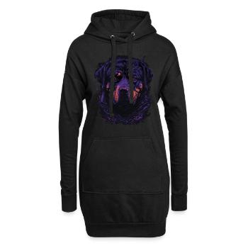 Rottweiler Hund - Hoodie-Kleid - Schwarz - Vorne