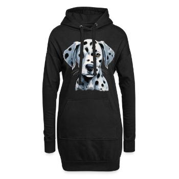 Chiot dalmatien mignon - Sweat-shirt à capuche long Femme - noir - Devant