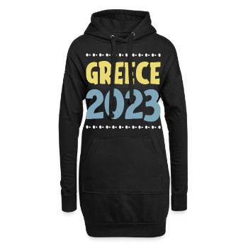 Grèce 2023 - Sweat-shirt à capuche long Femme - noir - Devant