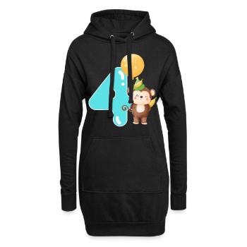 4. Geburtstag. 4 Jahre Geschenk - Hoodie-Kleid - Schwarz - Vorne
