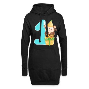 1er anniversaire. Premier anniversaire - Sweat-shirt à capuche long Femme - noir - Devant