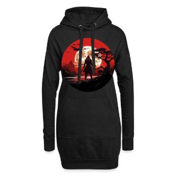 Ninja Warrior Art Print Japanese Stealth Assassin - Hoodie-Kleid - Schwarz - Vorne