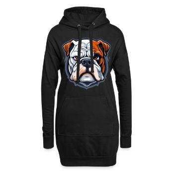 Coole Englische Bulldogge - Hoodie-Kleid - Schwarz - Vorne