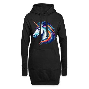 Licorne - Sweat-shirt à capuche long Femme - noir - Devant