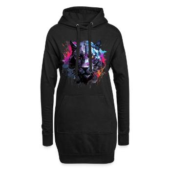 Black panther - Sweat-shirt à capuche long Femme - noir - Devant