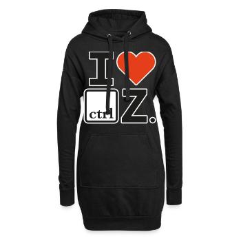 I love ctrl white Keyboard shortcuts - Hoodie-Kleid - Schwarz - Vorne