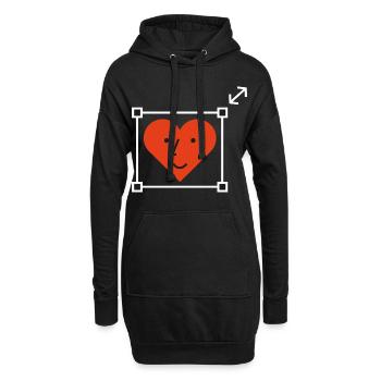 Heart You make my heart resize funny graphic - Hoodie-Kleid - Schwarz - Vorne