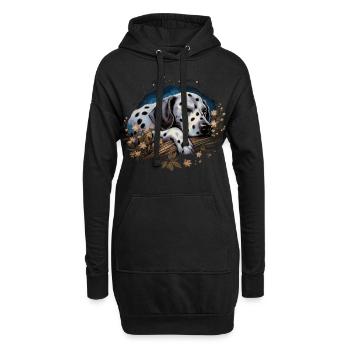 Dalmatien endormi - Sweat-shirt à capuche long Femme - noir - Devant
