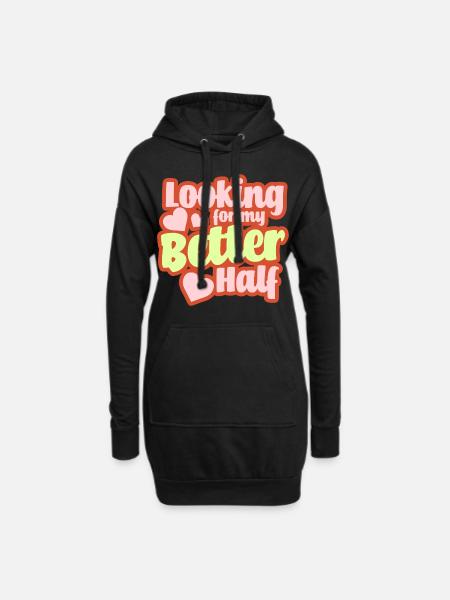 Valentines - Hoodie-Kleid - Schwarz