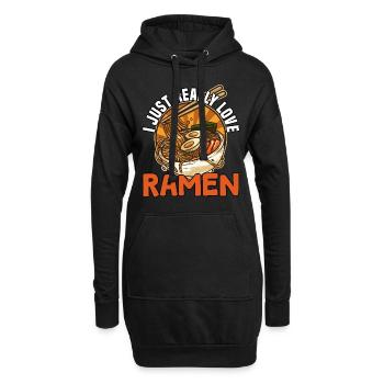J’adore vraiment les ramen - Sweat-shirt à capuche long Femme - noir - Devant
