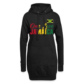 one love jamaica - Hoodie-Kleid - Schwarz - Vorne