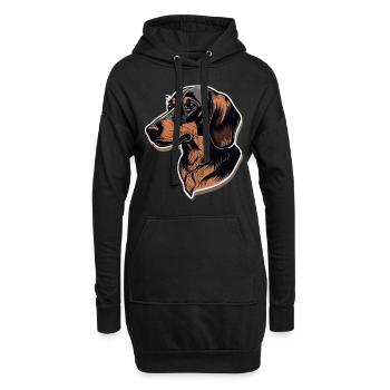 Teckel - Sweat-shirt à capuche long Femme - noir - Devant