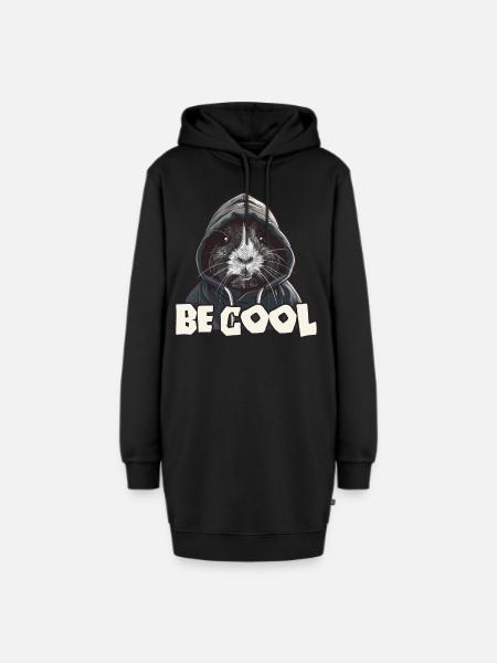 Cooles Meerschweinchen mit Kapuze - Hoodie-Kleid - Schwarz