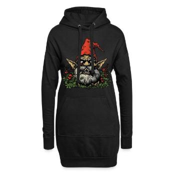 Nain de jardin effrayant - Sweat-shirt à capuche long Femme - noir - Devant