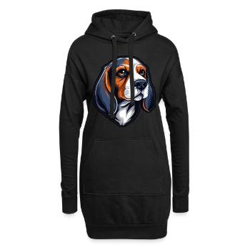 Chien Beagle - Sweat-shirt à capuche long Femme - noir - Devant