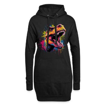 Dinosaure T-Rex - Sweat-shirt à capuche long Femme - noir - Devant