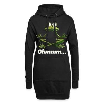 Yoga Frog #lovely toons - Sweat-shirt à capuche long Femme - noir - Devant