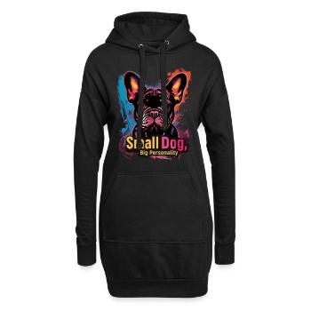 Bouledogue français mignon - Sweat-shirt à capuche long Femme - noir - Devant