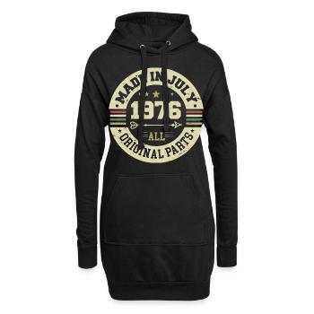 Cadeau d'anniversaire de juillet 1976 1976 que j'ai fait en juillet - Sweat-shirt à capuche long Femme - noir - Devant