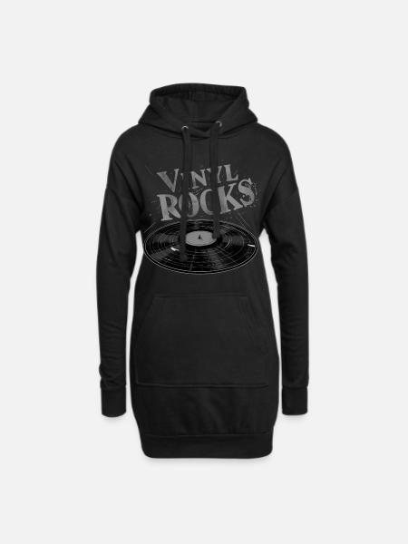 vinyl rocks - Hoodie-Kleid - Schwarz