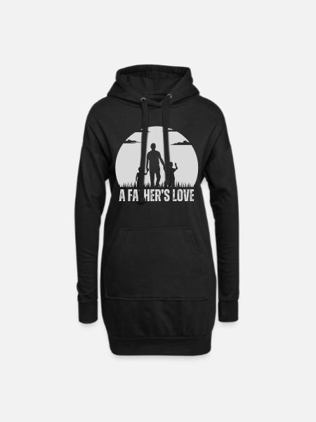 père et fils - Sweat-shirt à capuche long Femme - noir