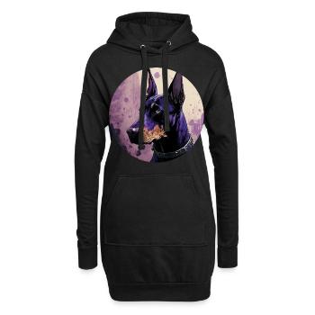 Cool Doberman - Sweat-shirt à capuche long Femme - noir - Devant