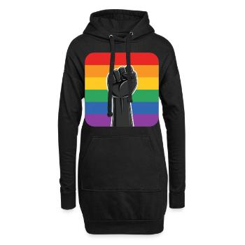 LGBTQ Rights Fist - Hoodie-Kleid - Schwarz - Vorne