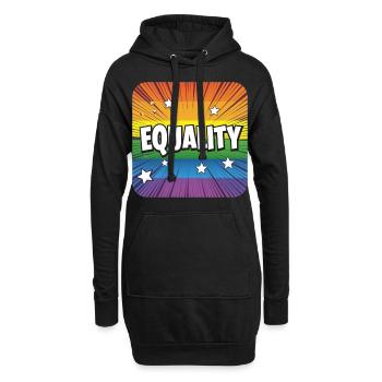 LGBTQ Equality - Hoodie-Kleid - Schwarz - Vorne