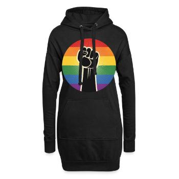 Poing des droits LGBTQ - Sweat-shirt à capuche long Femme - noir - Devant