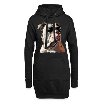 Bull terrier américain - Sweat-shirt à capuche long Femme - noir - Devant