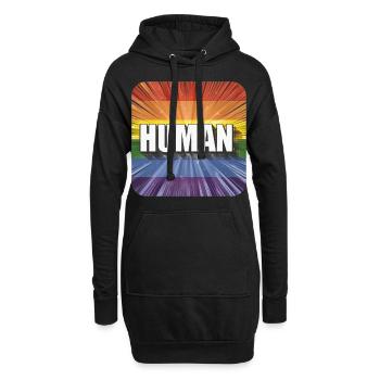 LGBTQ Human - Hoodie-Kleid - Schwarz - Vorne