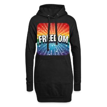 LGBTQ Freedom - Hoodie-Kleid - Schwarz - Vorne