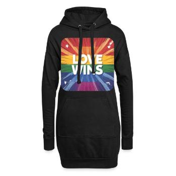 LGBTQ Love Wins - Hoodie-Kleid - Schwarz - Vorne