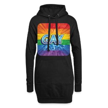LGBTQ GAY - Hoodie-Kleid - Schwarz - Vorne