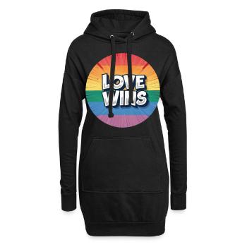 L’amour LGBTQ gagne - Sweat-shirt à capuche long Femme - noir - Devant