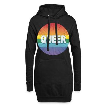 LGBTQ Queer - Sweat-shirt à capuche long Femme - noir - Devant