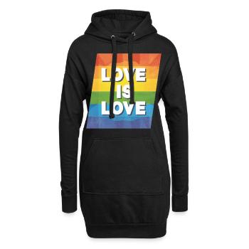 LGBTQ L’amour, c’est l’amour - Sweat-shirt à capuche long Femme - noir - Devant