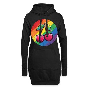 LGBTQ Kirsche - Hoodie-Kleid - Schwarz - Vorne