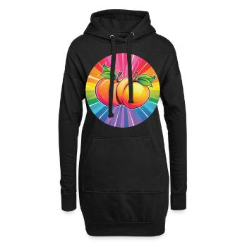 LGBTQ Pfirsich - Hoodie-Kleid - Schwarz - Vorne