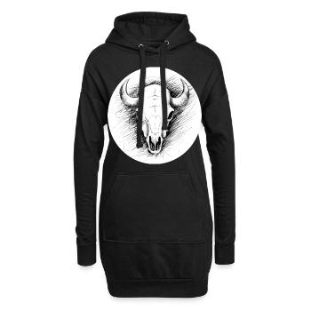 T-shirt de puissance crâne de taureau - Sweat-shirt à capuche long Femme - noir - Devant