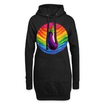 Aubergine LGBTQ - Sweat-shirt à capuche long Femme - noir - Devant