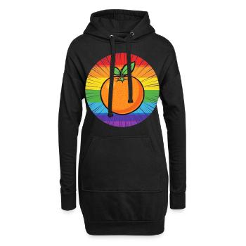 LGBTQ Orange - Hoodie-Kleid - Schwarz - Vorne