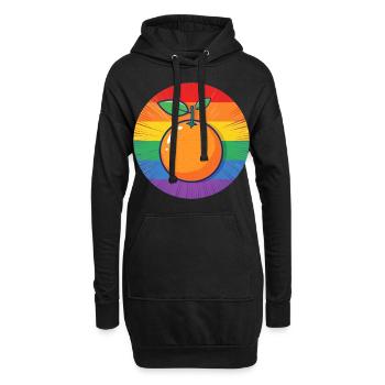 LGBTQ Orange - Hoodie-Kleid - Schwarz - Vorne