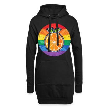 LGBTQ Orange - Hoodie-Kleid - Schwarz - Vorne