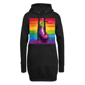 Aubergine LGBTQ - Sweat-shirt à capuche long Femme - noir - Devant