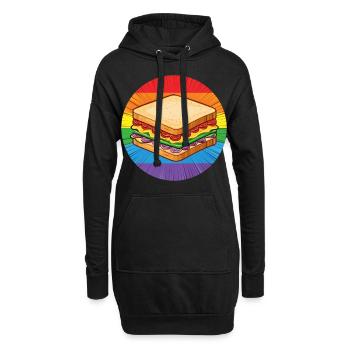 LGBTQ Sandwich - Sweat-shirt à capuche long Femme - noir - Devant